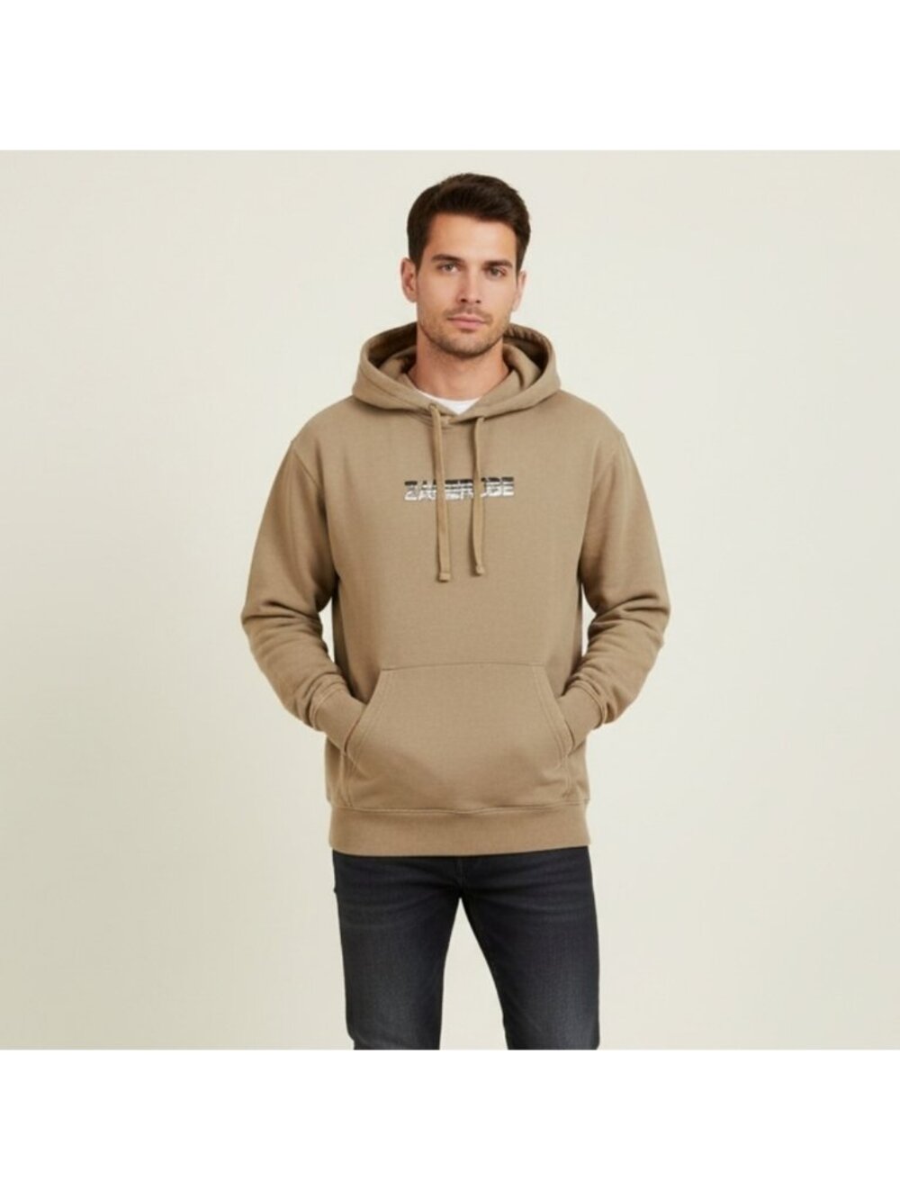 Zanerobe Tan Hoodie Logo Sweatshirt Loungewear Streetwear Mens Large